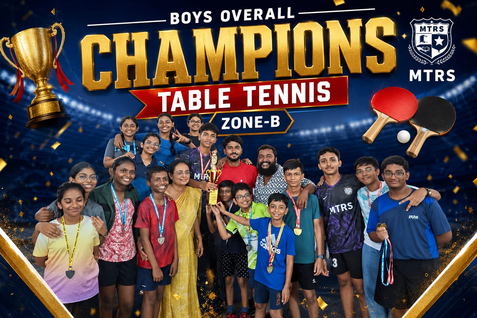 MTRS Boys Crowned Overall Champions – CISCE Zone-B Table Tennis